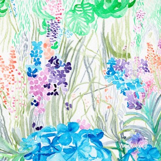 🔸 Pañoleta Orquídeas en el Jardín (Scarf)